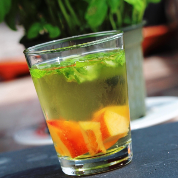 Peach-Basil White Sangria