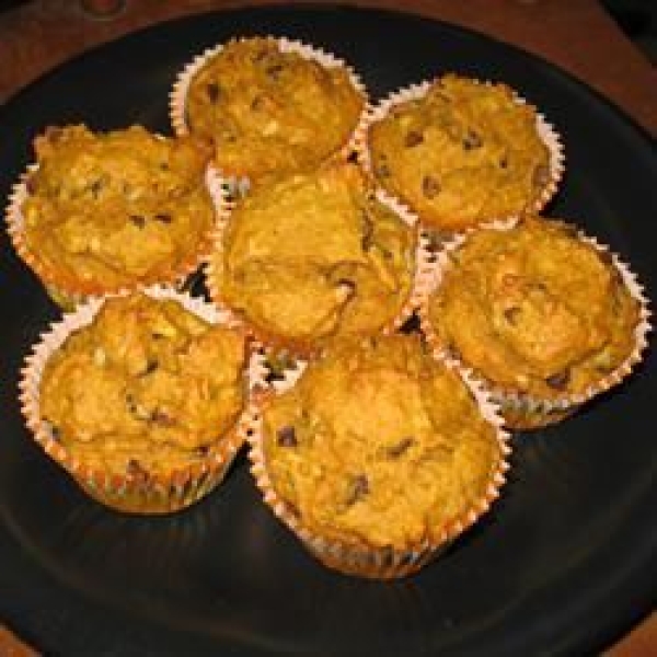 Pumpkin Coconut Muffins with Chocolate Chips