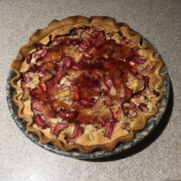 Strawberry Rhubarb Custard Pie