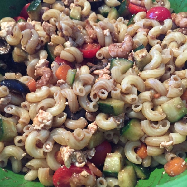 Zesty Feta and Shrimp Summer Pasta Salad