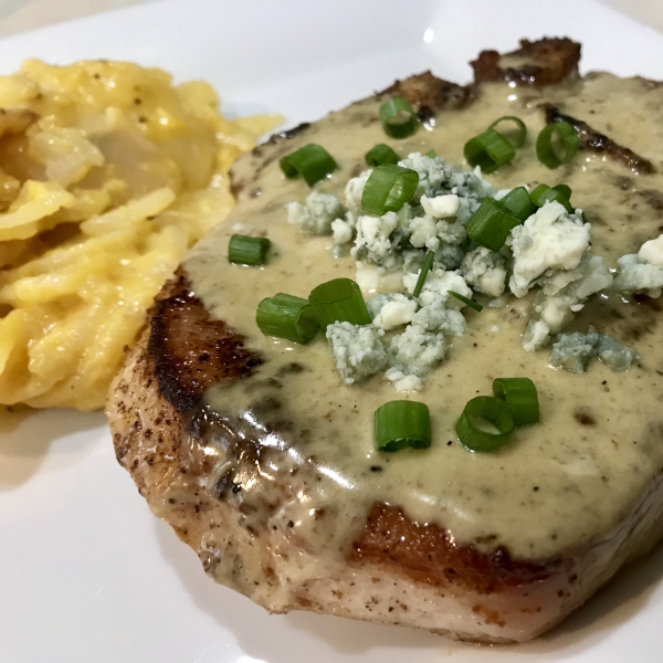 Pork Chops with Blue Cheese Gravy