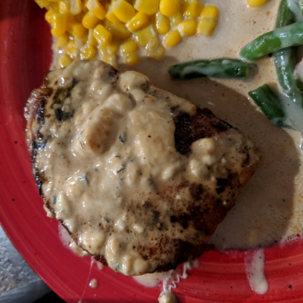 Pork Chops with Blue Cheese Gravy