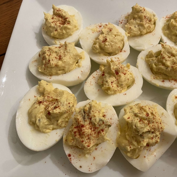 Bread and Butter Pickle Deviled Eggs