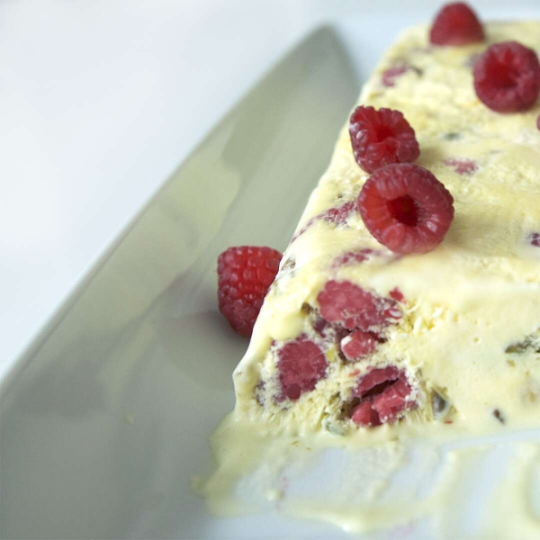 Raspberry and Pistachio Semifreddo