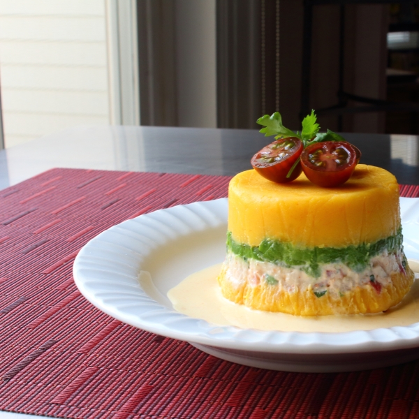 Peruvian Potato-Chicken Salad (Causa Rellena)