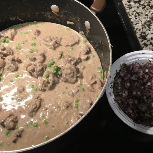 Punjabi Lamb Korma with Onion Cilantro Salad