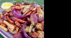 Air Fryer Root Vegetables with Vegan Aioli