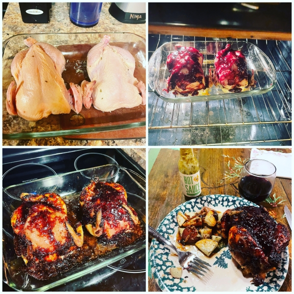 Stuffed Cornish Hens Burgundy