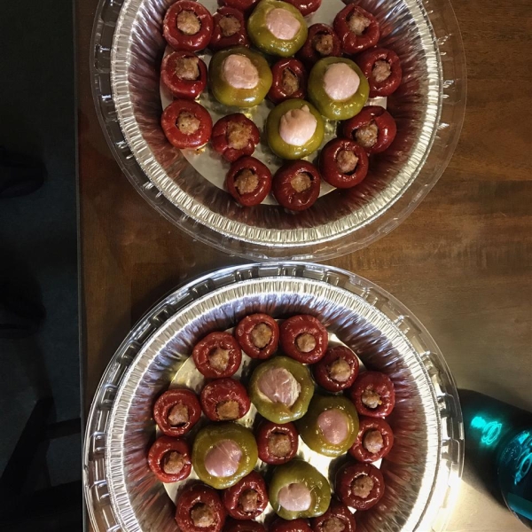 Sausage-Stuffed Cherry Pepper Poppers