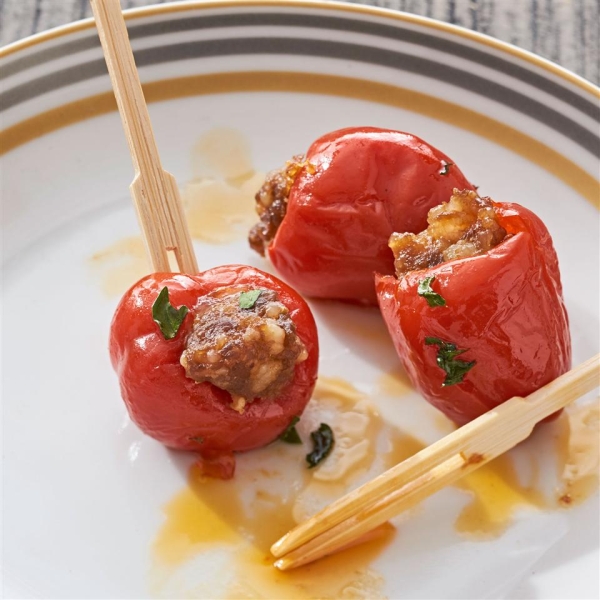 Sausage-Stuffed Cherry Pepper Poppers