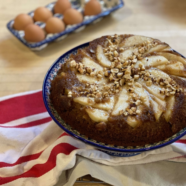 Pear Upside-Down Graham Cake