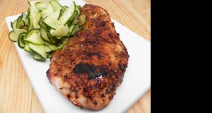 Pan-Grilled Pork with Zucchini Garlic Ribbons