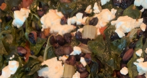 Swiss Chard with Pinto Beans and Goat Cheese