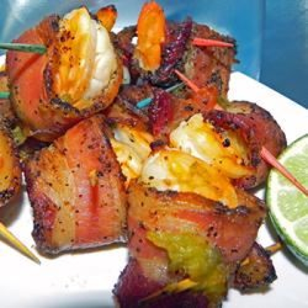 Garlic Lime Bacon-Wrapped Shrimp