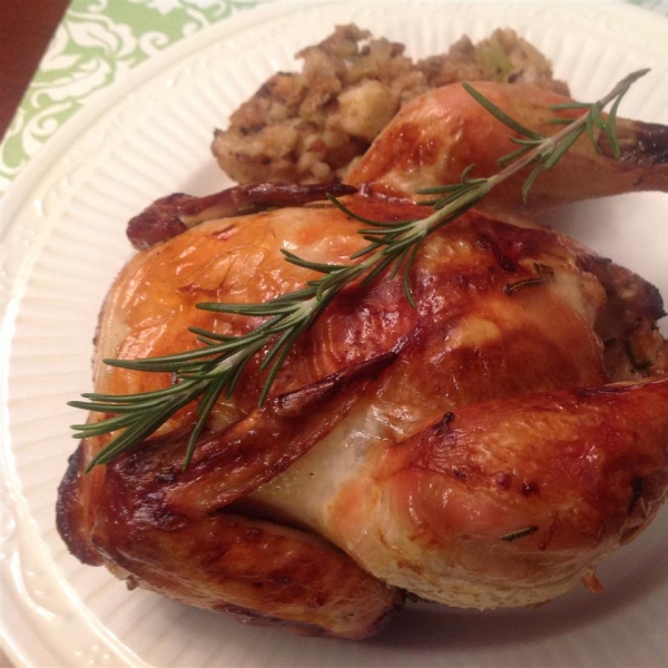 Grilled Game Hens with Blood Orange and Rosemary