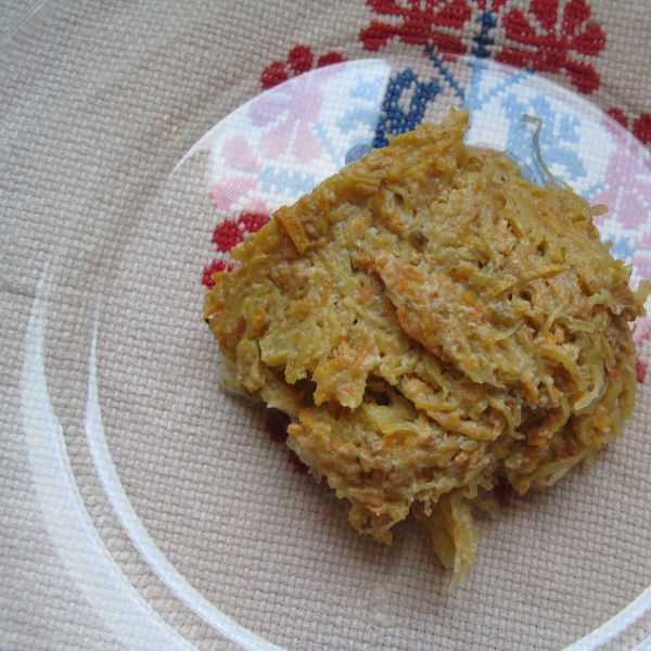 Spaghetti Squash au Gratin with Bechamel Sauce