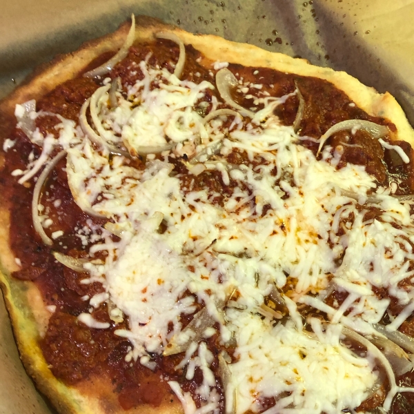 Keto Fathead Pizza with Chorizo and Salsa