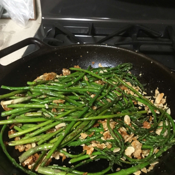Asparagus with Sliced Almonds and Parmesan Cheese
