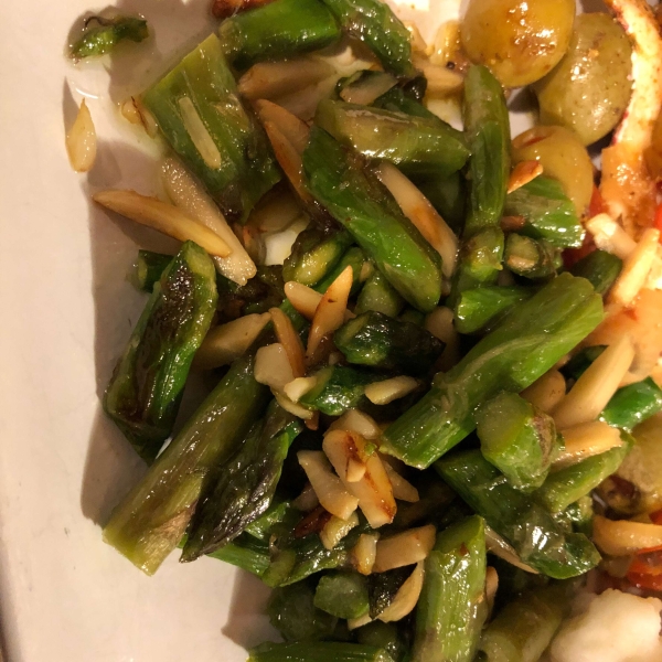 Asparagus with Sliced Almonds and Parmesan Cheese