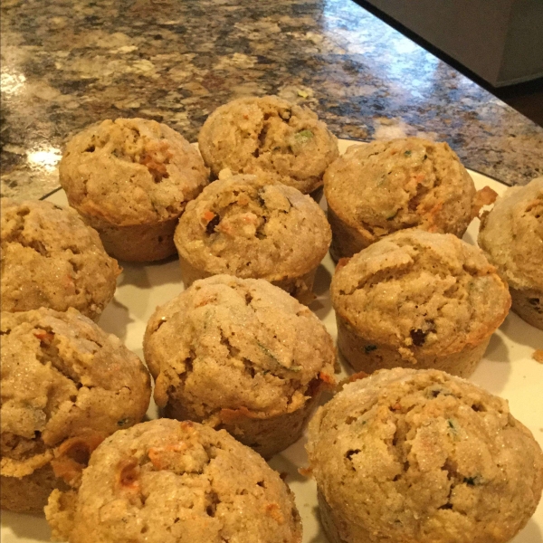 Spiced Zucchini Carrot Muffins