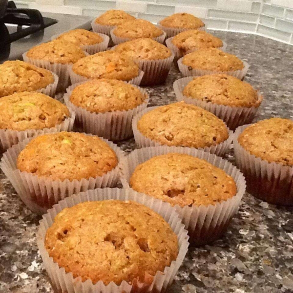 Spiced Zucchini Carrot Muffins