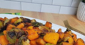Sheet Pan Vegan Roasted Brussels Sprouts and Butternut Squash