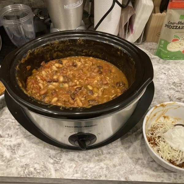 Slow Cooker Pumpkin Turkey Chili