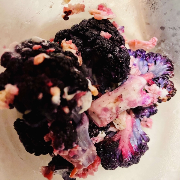 Roasted Purple Cauliflower with Gouda