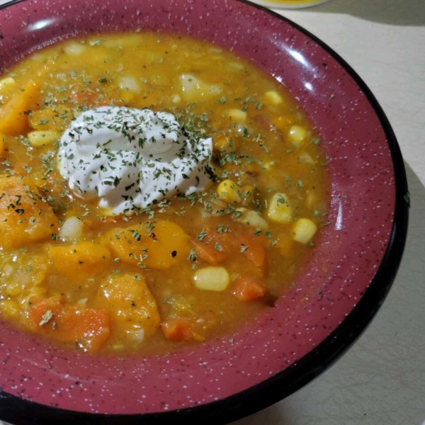 Hearty Corn and Pumpkin Soup