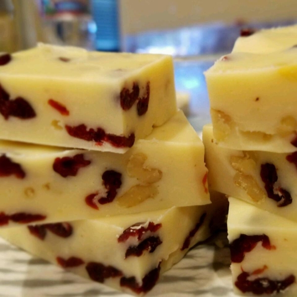 White Cranberry Walnut Nutmeg Fudge