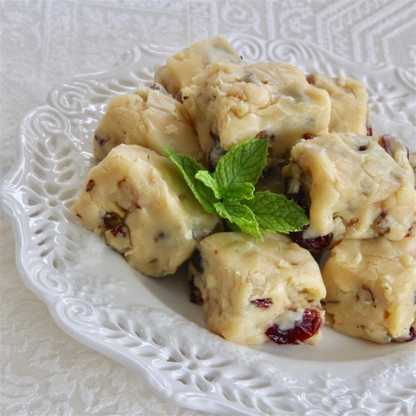 White Cranberry Walnut Nutmeg Fudge