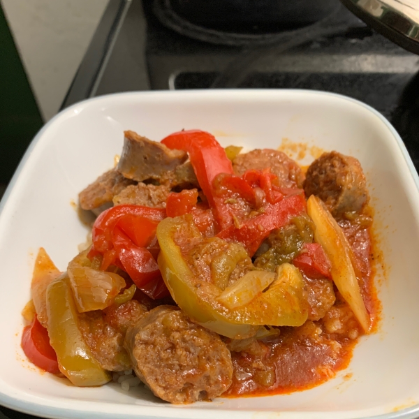 Easy Sausage, Peppers and Onions with Elbows