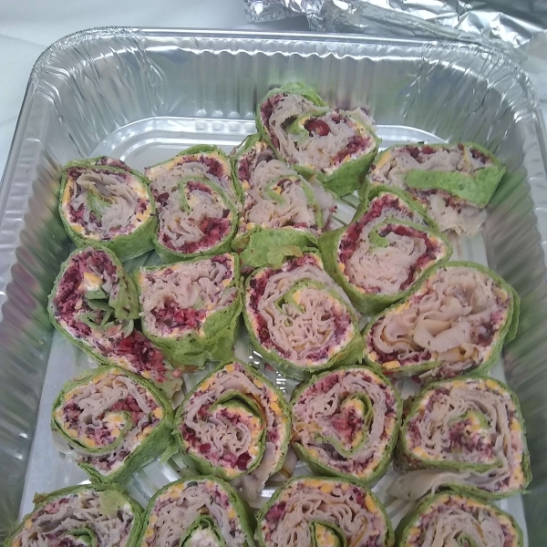 Spicy Turkey and Cranberry Pinwheels