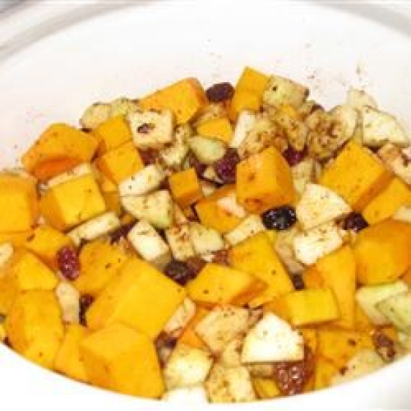 Savory Slow Cooker Squash and Apple Dish