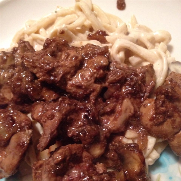 Chicken Livers Stroganoff