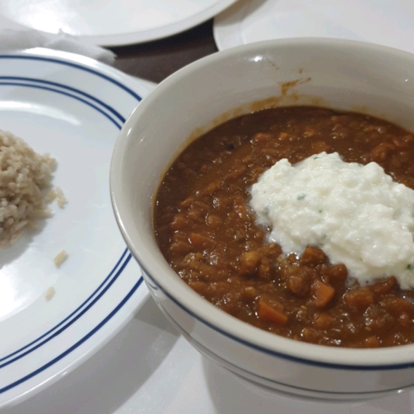 Red Lentil Soup with Lemon-Mint Yogurt