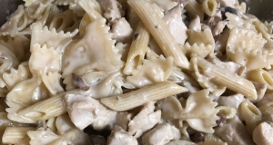 Chicken and Bowtie Pasta with Asiago Cream Sauce