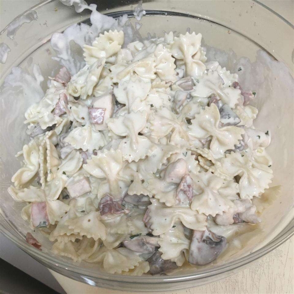 Chicken and Bowtie Pasta with Asiago Cream Sauce