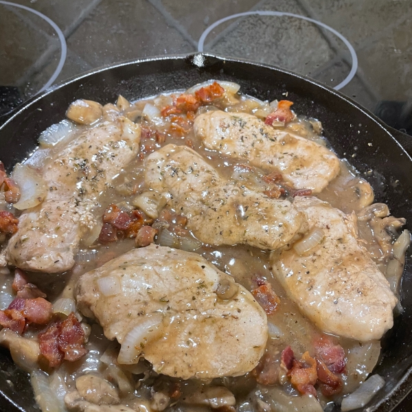 Pork Chops Smothered in Onions and Mushrooms