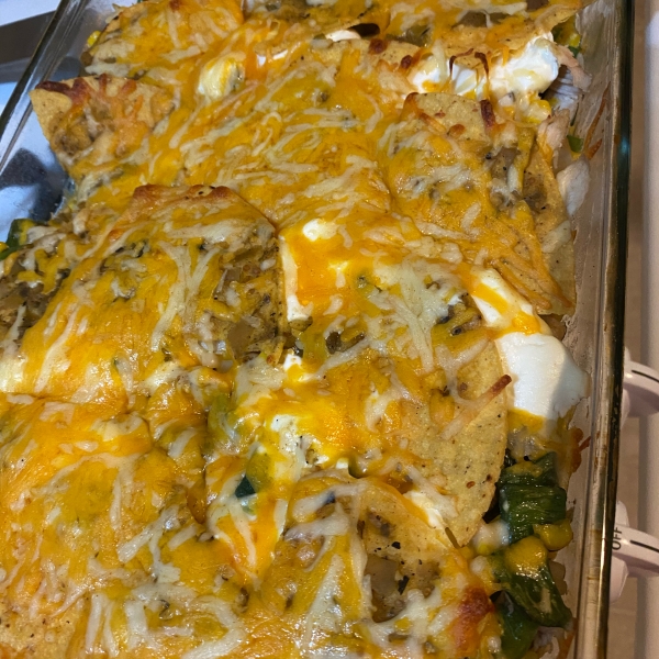 Green Chile Chicken Enchilada Casserole