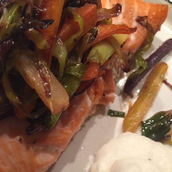 Salmon with Caramelized Leeks