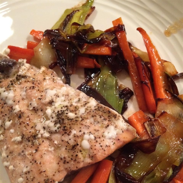 Salmon with Caramelized Leeks