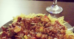 Spaghetti Squash Spaghetti with Meat Sauce