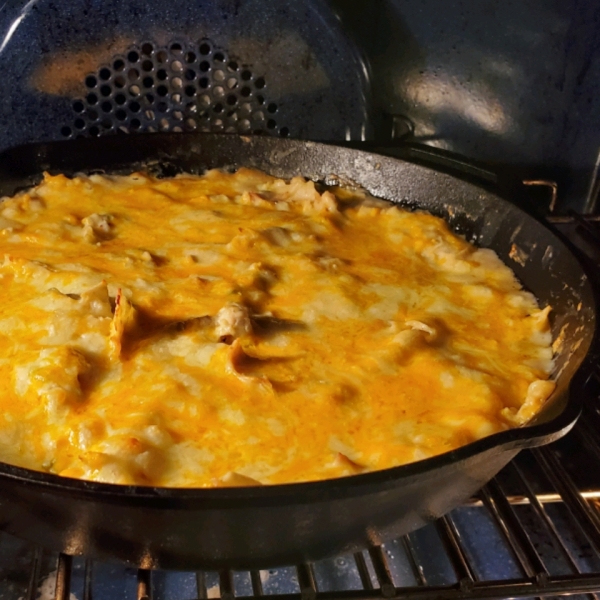 One-Pan Sour Cream Chicken Enchilada Skillet