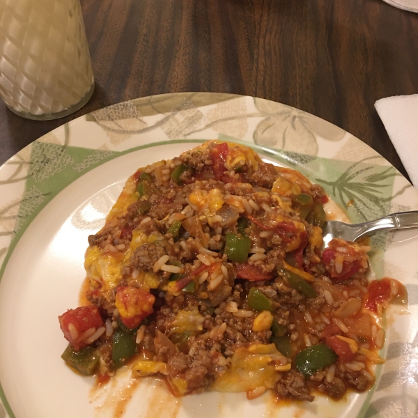 Meaty Stuffed Pepper Casserole