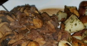 Flat Iron Steak with Mushrooms