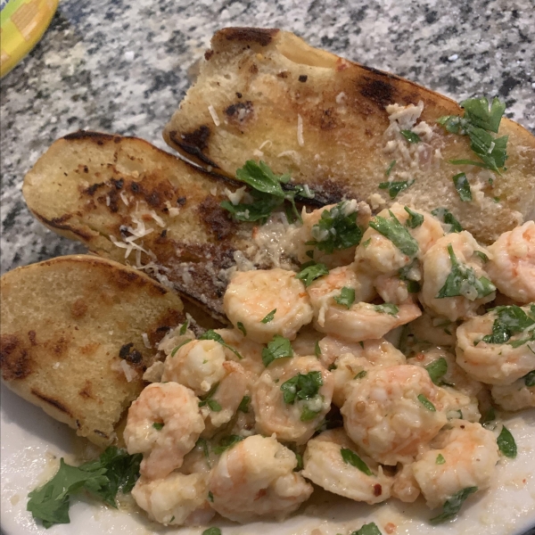 Shrimp Scampi with Fried Bread