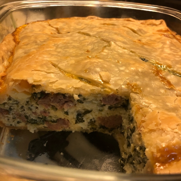 Italian Spinach Sausage Pie