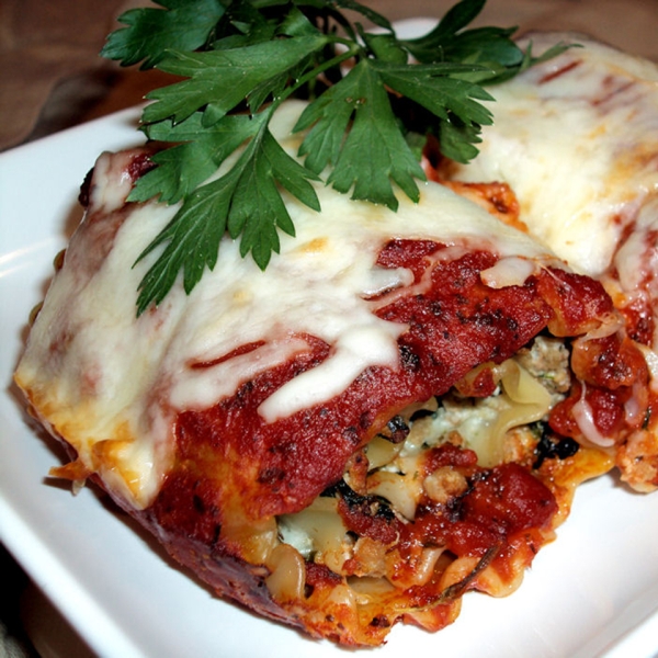 Bab's Turkey Mushroom Lasagna Rolls