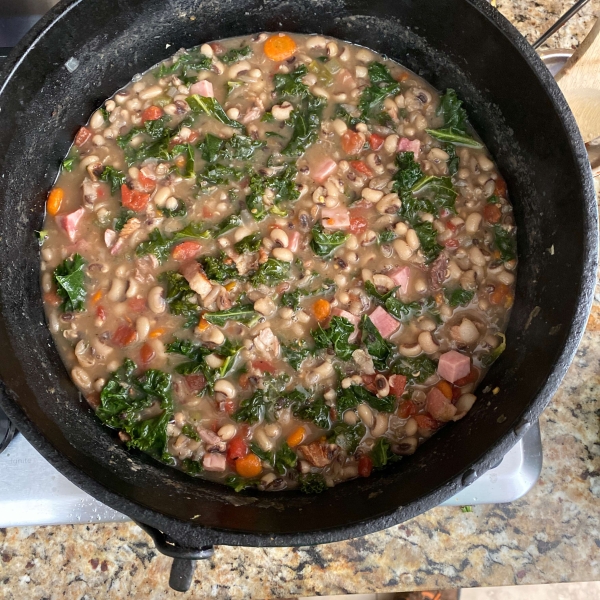 Black-Eyed Peas with Pork and Greens